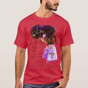 Leo Queen Sweet As Candy Birthday Gift For Black W T-Shirt