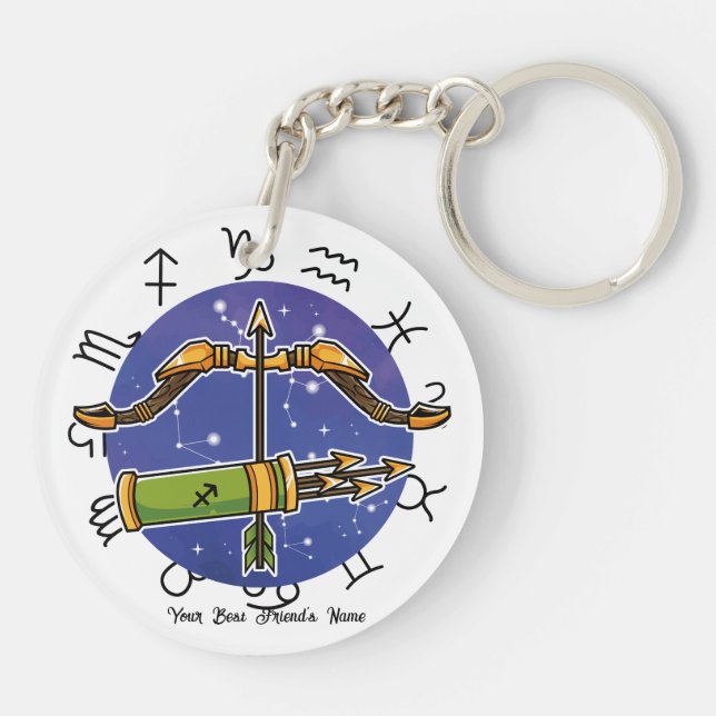 Leo Sagittarius Acrylic Keychain (Back)