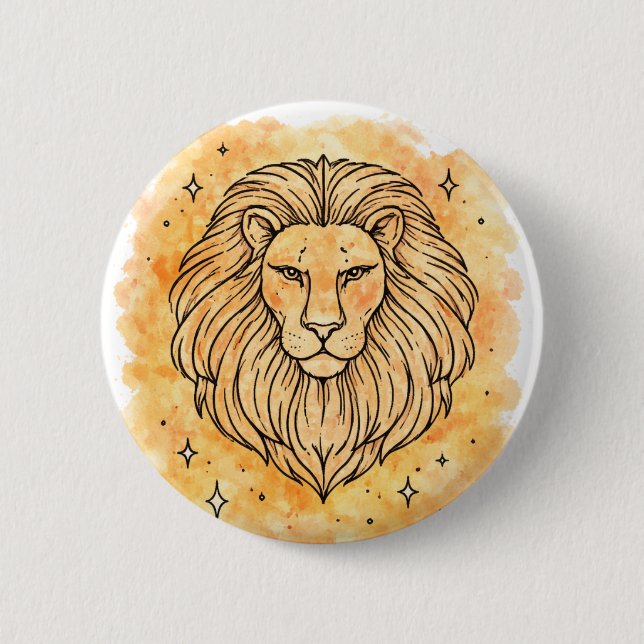 Leo Sign 2 Inch Round Button (Front)