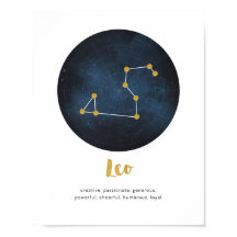 Leo star sign print