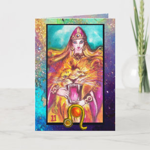 LEO,STRENGHT TAROT ASTROLOGY ZODIAC BIRTHDAY CARD