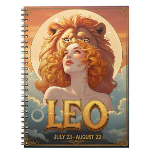 Leo Sun Sign July August Birthday Lion Notebook