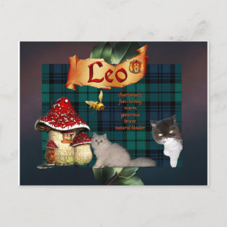 Leo sun-sign picture postcard