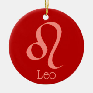 Leo Sun Sign Zodiac Symbol  Ceramic Ornament