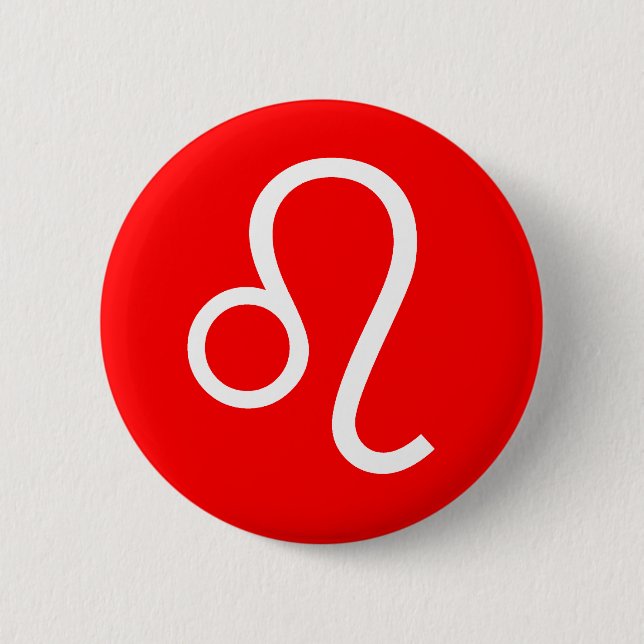 Leo Symbol 2 Inch Round Button (Front)