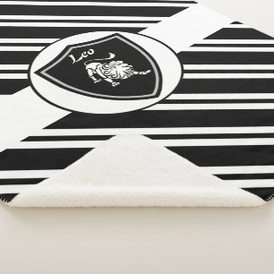 Leo symbol sherpa blanket