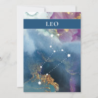 Leo Table Sign Celestial Watercolor Theme