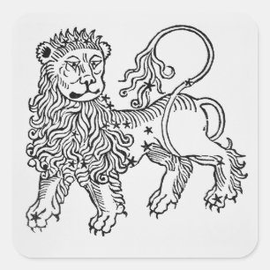 Leo (the Lion) an illustration from the 'Poeticon Square Sticker