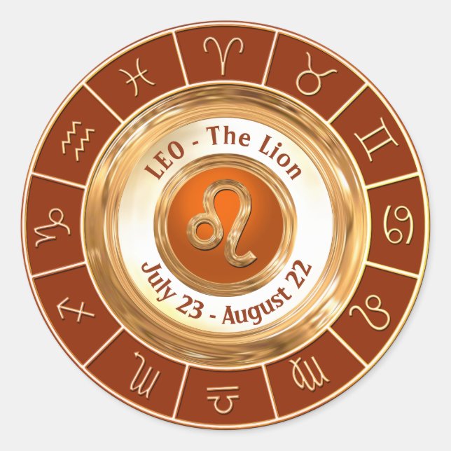 LEO - The Lion Astrological Sign Classic Round Sticker (Front)