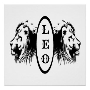 Leo the Lion Bookended Zodiac Poster