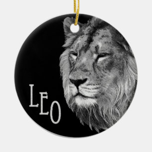 Leo the lion ceramic ornament