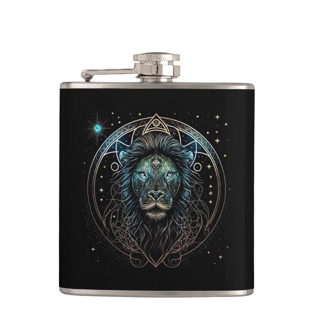 Leo the Lion Hip Flask (Front)