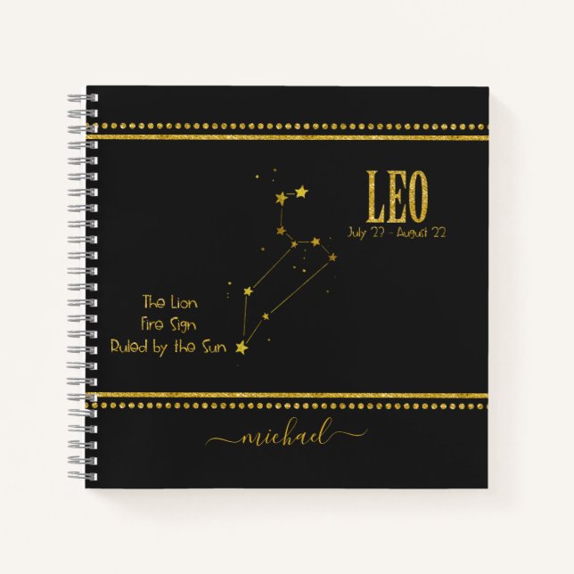 Leo the Lion Star Zodiac Sign Notebook (Front)