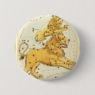 Leo the Lion Vintage Constellation Urania's Mirror 2 Inch Round Button