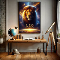 Leo the Lion Zodiac Celestial Poster