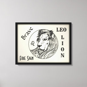 Leo The Lion Zodiac Framed Canvas Print