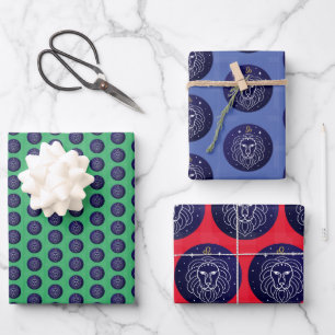 Leo the Lion Zodiac Sign Design Wrapping Paper Sheet