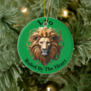 Leo The Lion: Zodiac's Fiery Birth Sign Ceramic Ornament
