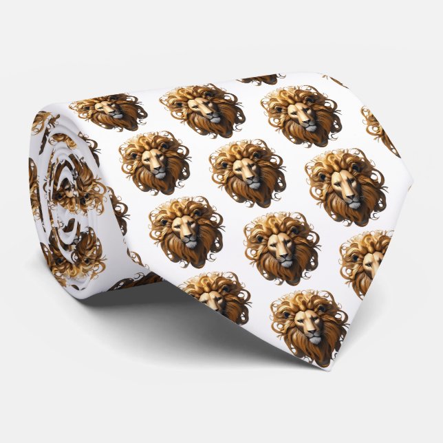 Leo The Lion: Zodiac's Fiery Birth Sign Tie (Rolled)