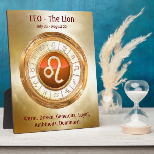 LEO - The Lion's Zodiac Sign Personality Traits Plaque