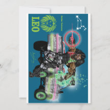 Leo Theme birthday invitation.