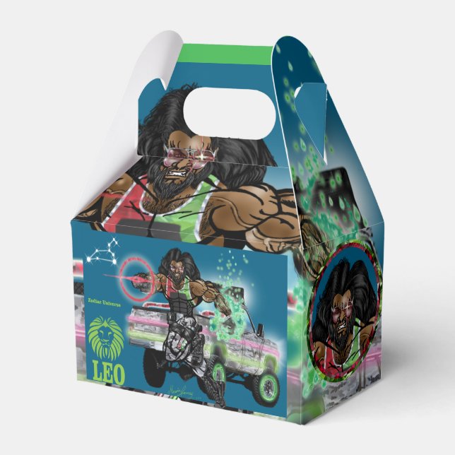 Leo Theme Party Favour Box (Front Side)