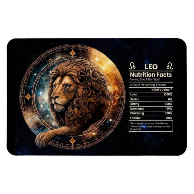 Leo-Themed Nutritional Value Magnet (Horizontal)