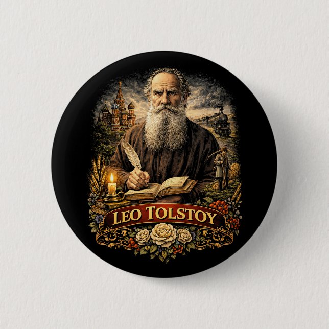 Leo Tolstoy 2 Inch Round Button (Front)