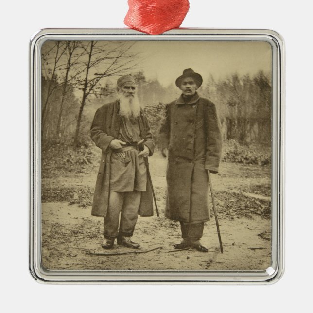 Leo Tolstoy and the author Maxim Gorky Metal Ornament (Front)