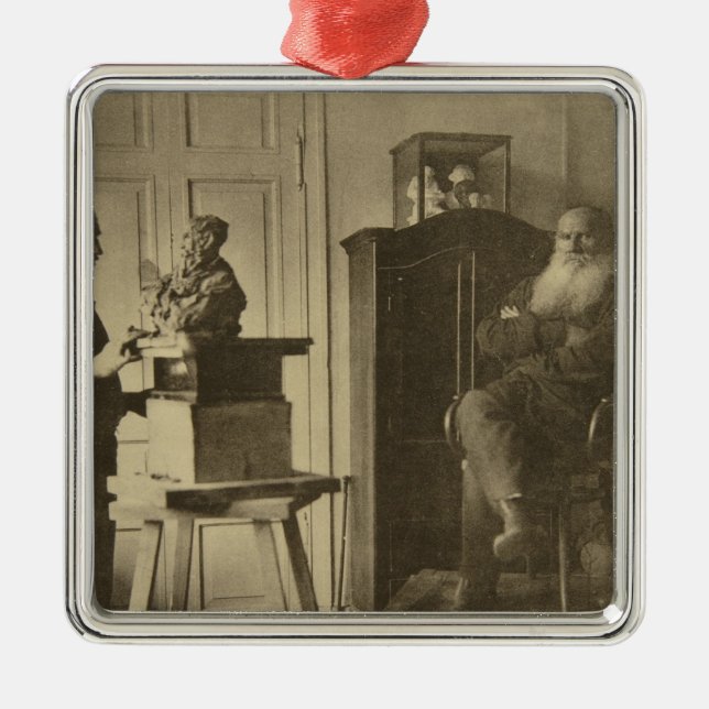 Leo Tolstoy and the sculptor Prince Paolo Metal Ornament (Front)