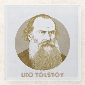 Leo Tolstoy quote customize it Glass Coaster