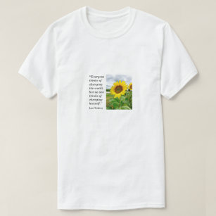 Leo Tolstoy, sunflower, white T-Shirt