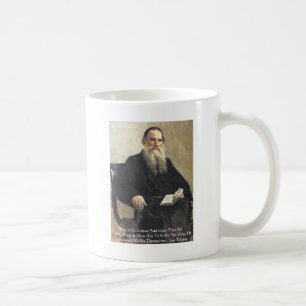 Leo Tolstoy "War Is Unjust" Wisdom Quote Gifts Coffee Mug