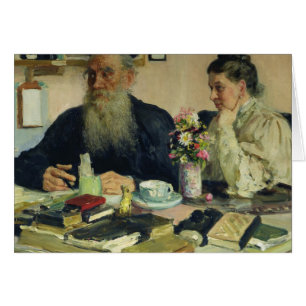 Leo Tolstoy with his wife in Yasnaya Polyana