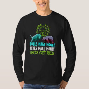 Leo Trader - Bull And Bear Astrology T-Shirt