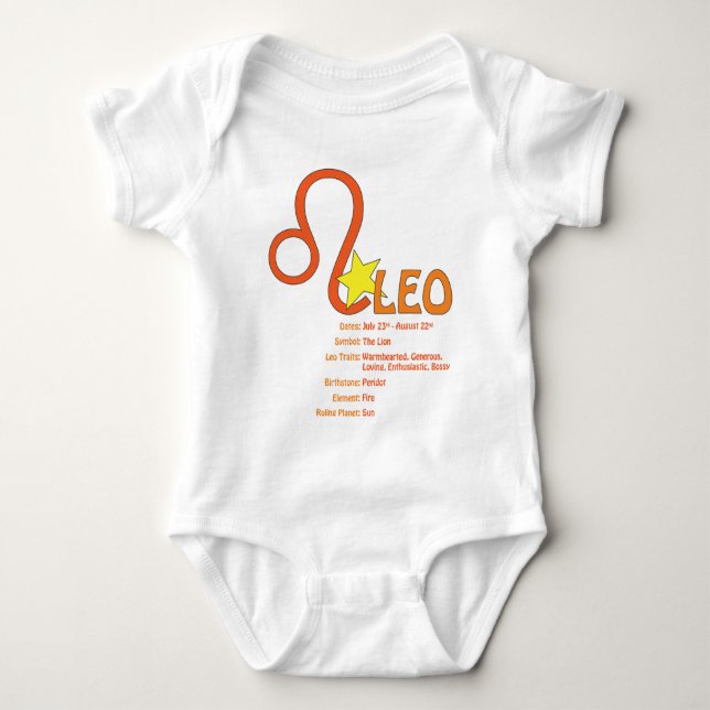Leo Traits Baby Bodysuit (Front)
