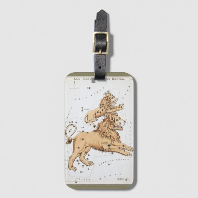 Leo, Urania's Mirror, Vintage Constellation Luggage Tag (Front Vertical)