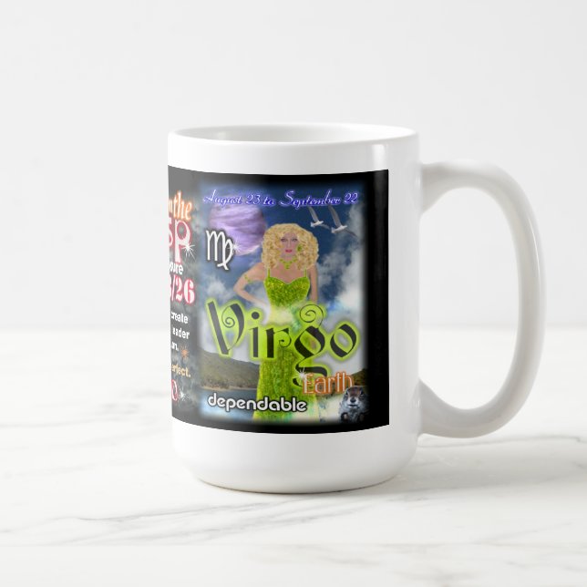 Leo Virgo Cusp, Large 15 Oz  Astrology Mug (Right)