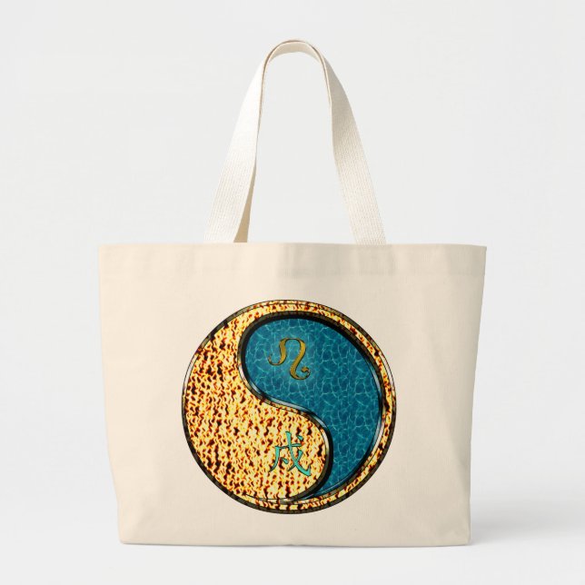 Leo & Water Dog Large Tote Bag (Front)