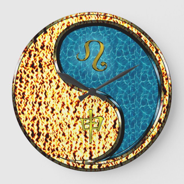 Leo & Water Monkey Large Clock (Front)