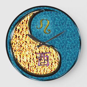Leo & Water Rooster Large Clock
