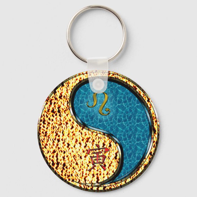Leo & Water Tiger Keychain (Front)