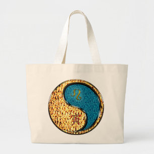 Leo & Water Tiger Large Tote Bag