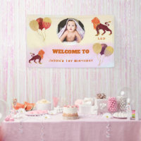 Leo Watercolor 1st Birthday Photo Sign