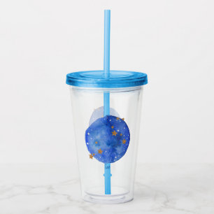 Leo Watercolor Night Sky Constellation Zodiac Acrylic Tumbler