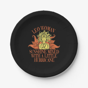 Leo Woman Zodiac Sign July August Birthday Paper Plate