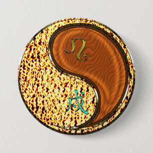 Leo & Wood Dog 3 Inch Round Button
