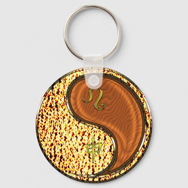 Leo & Wood Monkey Keychain (Front)