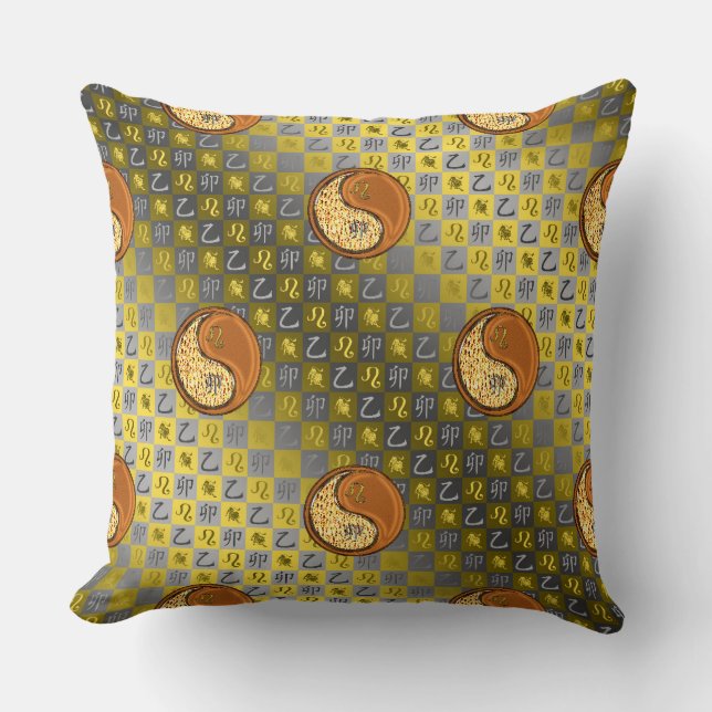 Leo & Wood Rabbit Throw Pillow (Front)
