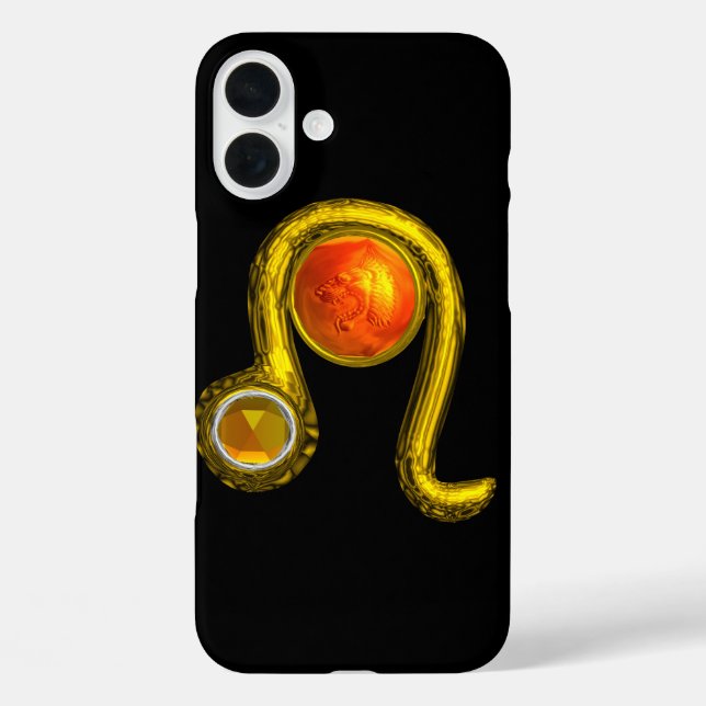 LEO , Yellow Topaz and Gold Case-Mate iPhone Case (Back)
